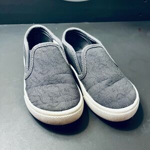 Carter's Grey Dinosaur Slip-On Canvas Sneakers - Kids size 8